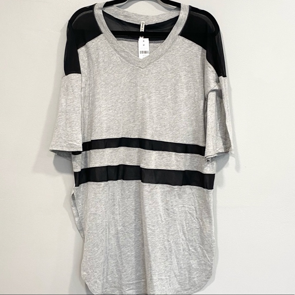 LF Emma & Sam Gray Mesh T-shirt Dress Xxs